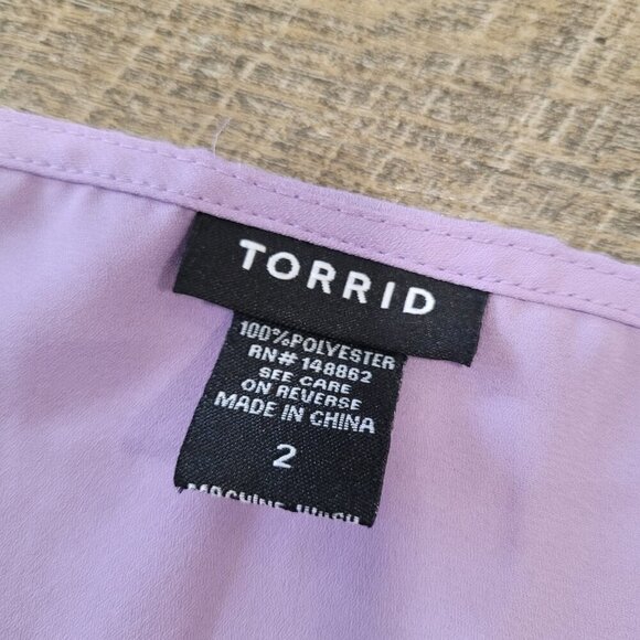 TORRID | Georgette Lace Inset Blouse Top | Sz. 2X - Picture 6 of 7